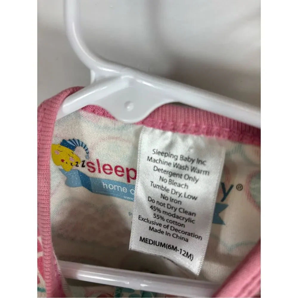 Sleeping Baby Pink Heart Zipadee Zip Sleep Sack Size 6-12 Months